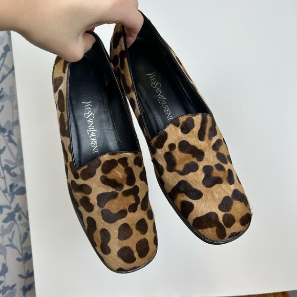 Yves Saint Laurent Brown Pony Hair Loafers - Picture 2 of 14